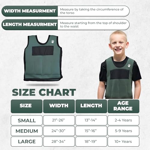 Sensory4u Weighted Vest for Kids - Adjustable Compression Vest (Large, Ages 10+) with 6 Removable Weights - Breathable & Snug Fit Design for Sensory Play - Image 2