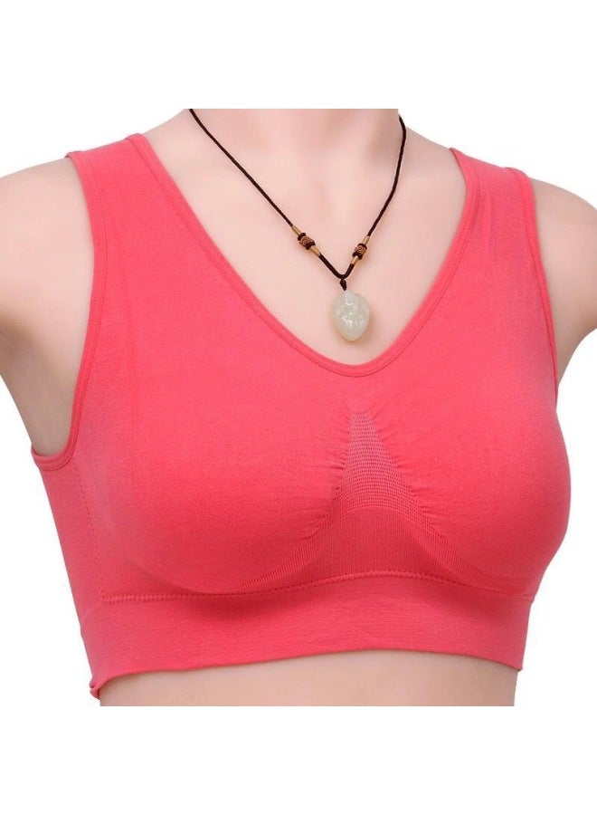 Middle-aged And Elderly Bra Breathable Comfortable Ladies Gathered Yoga Running Sleep Base Bra Underwear