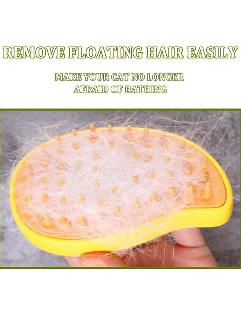 general Cat Brush  3 In1 Cat Steamy Brush Self Cleaning Steam Cat Brush Cat Steamer Brush for Massage, Cat Hair Brush for Removing Tangled and Loosse Hair Eliminate Flying Hair (yellow) - Image 3