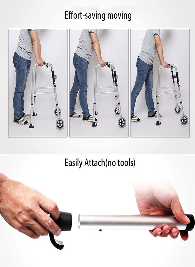 QingTD Walker Ski Glides, for1 1/8 Inch Tubes,Heavy Duty, Durable Coaster Cap Gliders for Medical Folding Walker,Provides Safety, Stability, 4 Slides and 4 Smooth Sock Pad Covers - Image 5