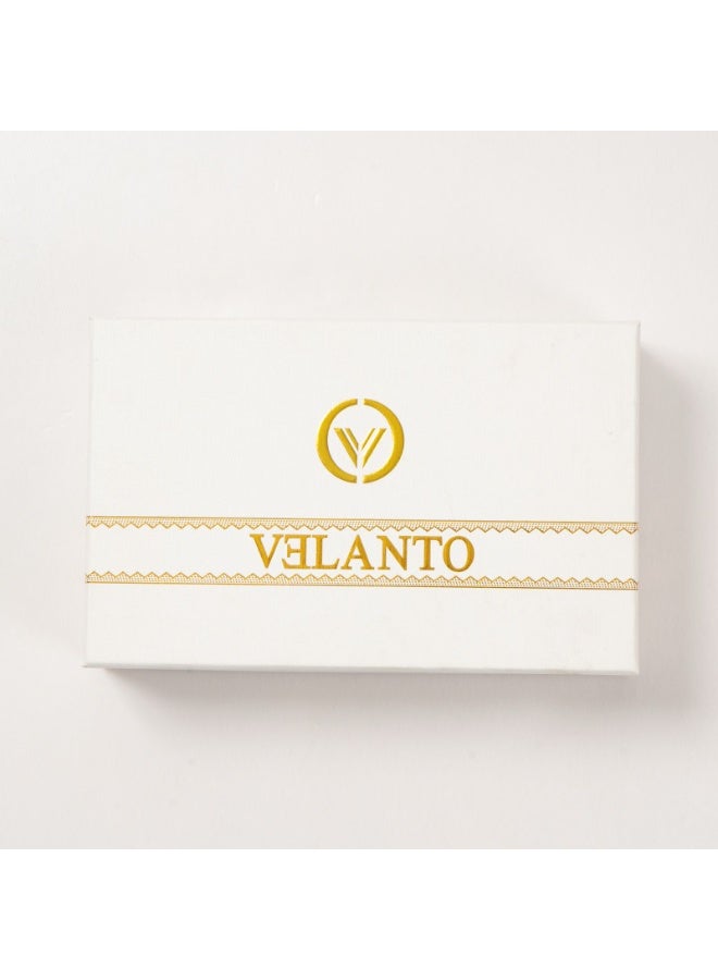 VELANTO Red and white shemagh for men with a leaf pattern - Image 2