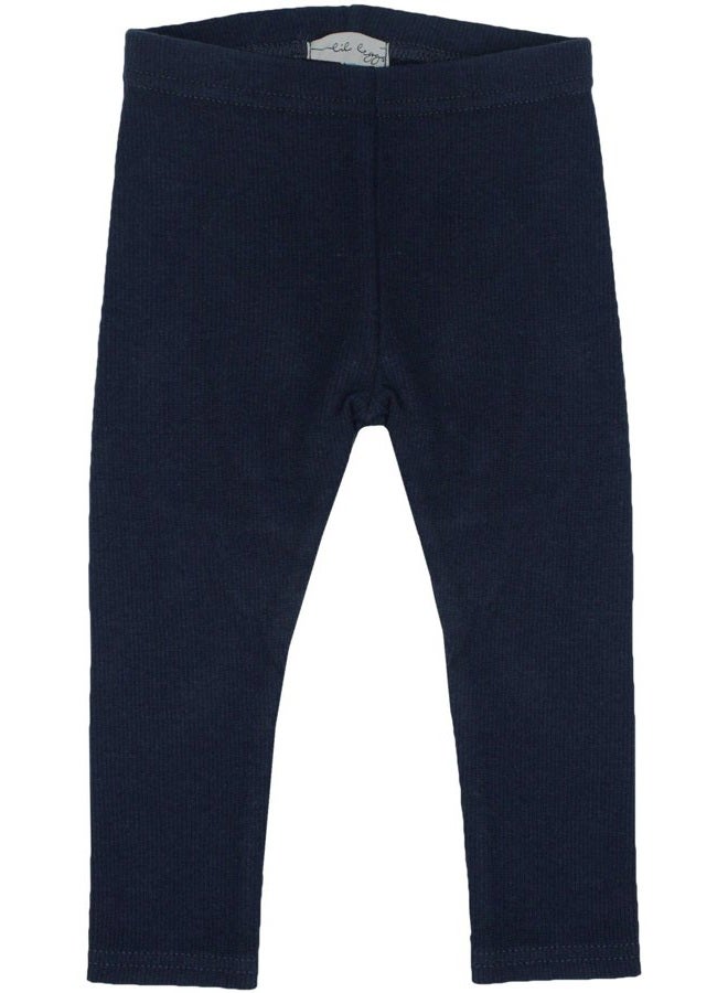 Lil Legs Boys Girls Unisex Ribbed Leggings - Navy, 24 Months - Image 1