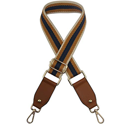 Duwi Wide Purse Strap Jacquard Guitar Style Strap Multicolor Canvas Adjustable Crossbody Bag Strap(Brown,Purplish Blue) - Image 1