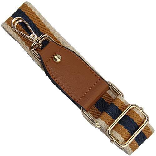 Duwi Wide Purse Strap Jacquard Guitar Style Strap Multicolor Canvas Adjustable Crossbody Bag Strap(Brown,Purplish Blue) - Image 5