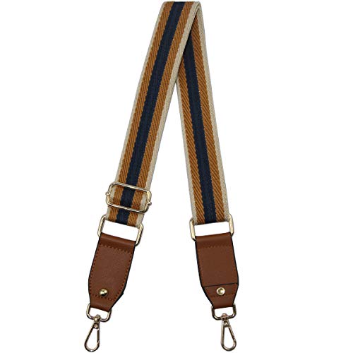 Duwi Wide Purse Strap Jacquard Guitar Style Strap Multicolor Canvas Adjustable Crossbody Bag Strap(Brown,Purplish Blue) - Image 2
