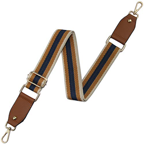 Duwi Wide Purse Strap Jacquard Guitar Style Strap Multicolor Canvas Adjustable Crossbody Bag Strap(Brown,Purplish Blue) - Image 4