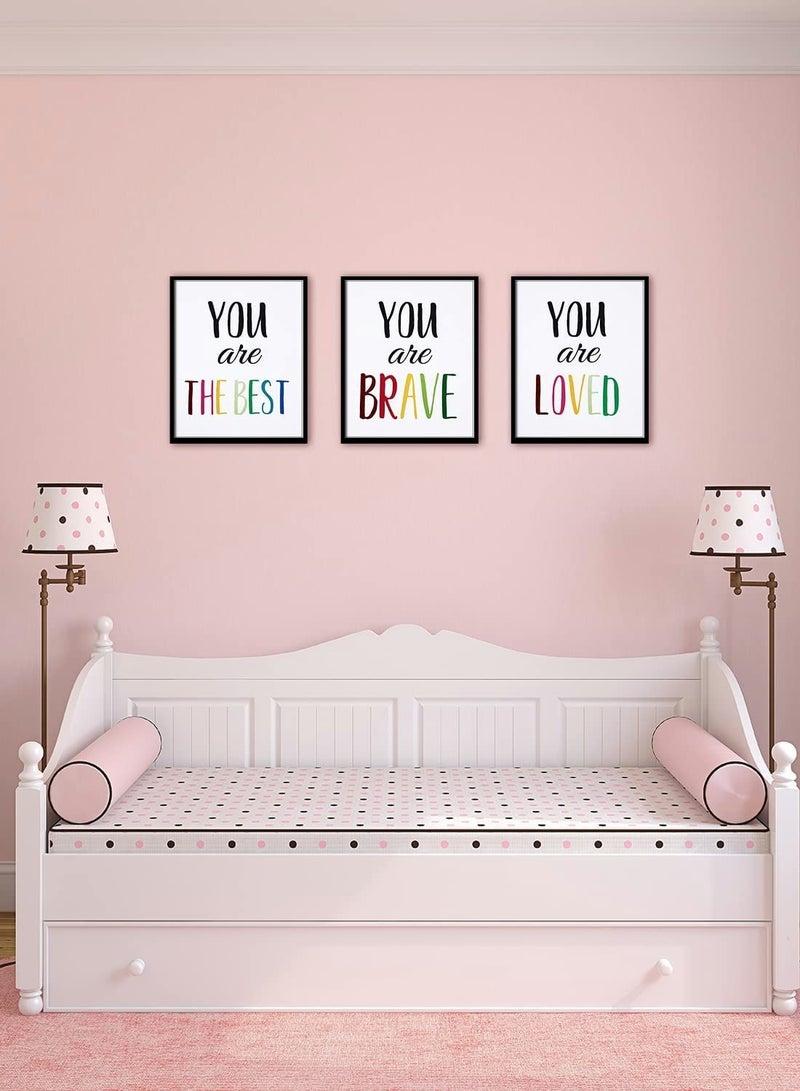 SOLARAE Canvas Painting, Print Inspirational Watercolor Text Poster Wall Decor Frameless Painting for Home Decor, Kids Room Living Bedroom Modern (12 Pcs, 8" x 10") - Image 3