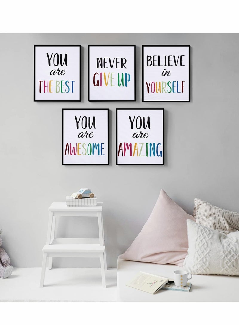 SOLARAE Canvas Painting, Print Inspirational Watercolor Text Poster Wall Decor Frameless Painting for Home Decor, Kids Room Living Bedroom Modern (12 Pcs, 8" x 10") - Image 2