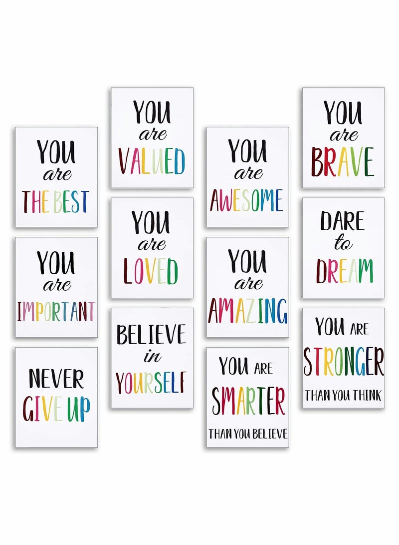 SOLARAE Canvas Painting, Print Inspirational Watercolor Text Poster Wall Decor Frameless Painting for Home Decor, Kids Room Living Bedroom Modern (12 Pcs, 8" x 10") - Image 1