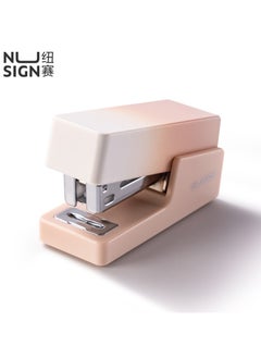 Deli Deli Nusign NS083A Gradient Pink Mini Stapler, 12-Sheet Capacity, Steel Frame with Anti-Slip TPE Base, Includes 830 Staples - Office & School Essentials 