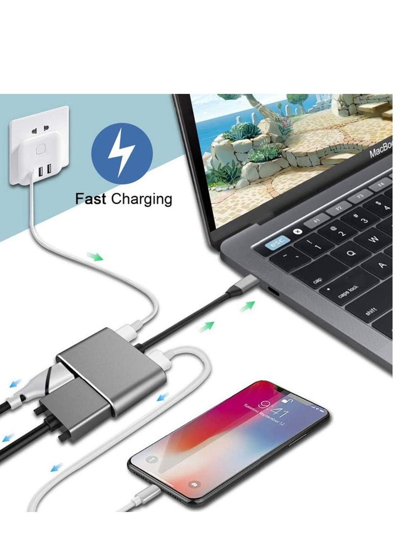 ماركة غير محددة - محول USB نوع سي مع HDMI 4K وVGA وصوت USB 3.0 وتوصيل USB-C PD لاجهزة ماك بوك والنوت بوك والجوالات OTN-9573S (اسو - Image 1