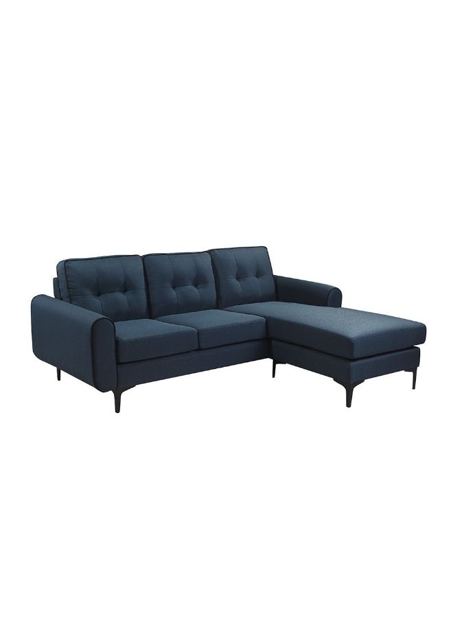 DANUBE HOME Melba Fabric Corner Sofa I Modern Design L-Shape Sofas Comfortable Living Room Furniture - Blue  - Image 1
