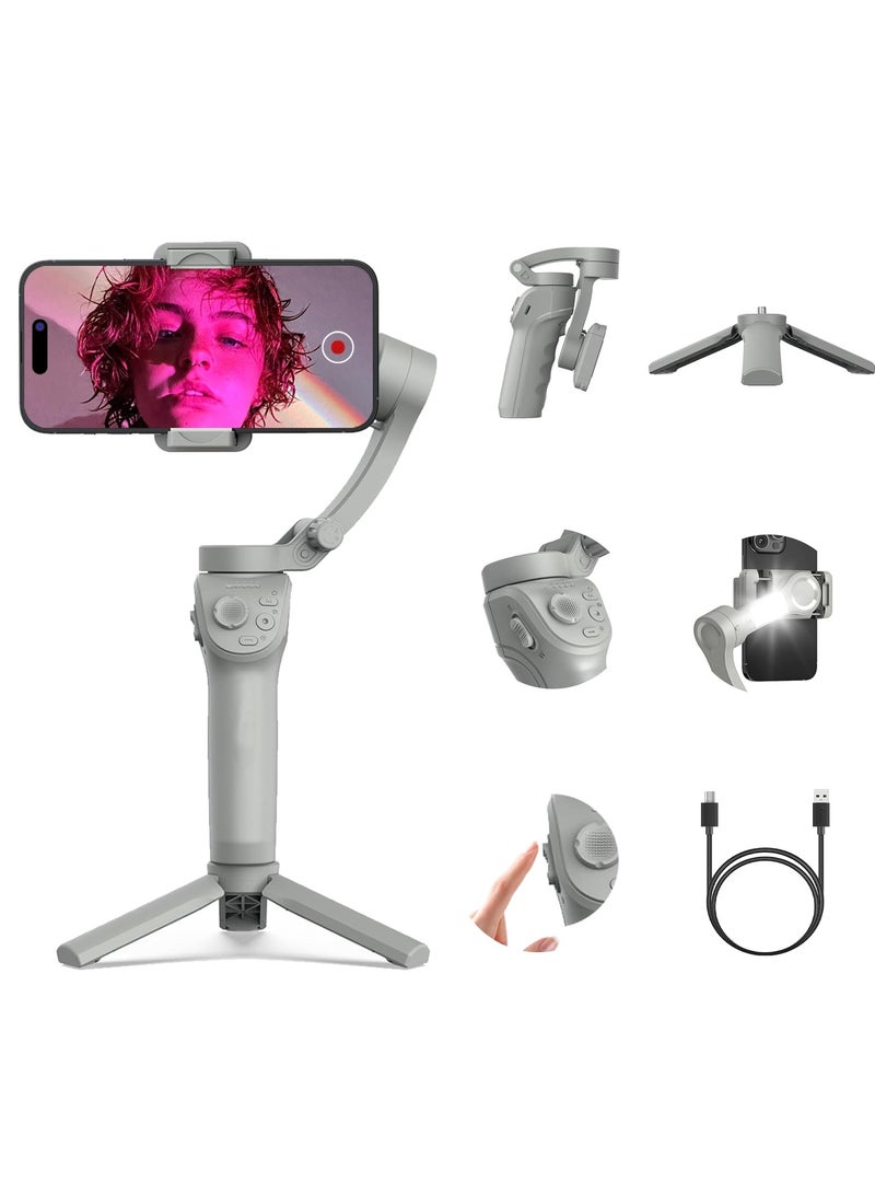 M1 3-Axis Gimbal Handheld Stabilizer for Phone Foldable Handheld Phone Video Record Vlog Anti-Shake Stabilizer Video Supplies  - Image 2