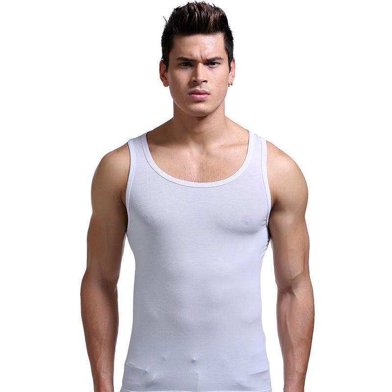 Mens Underwear Thin Sweat Vest Summer Sports Top Hurdle Tight Fitness Stretch Breathable Sleeveless Base Shirt Black - Image 2
