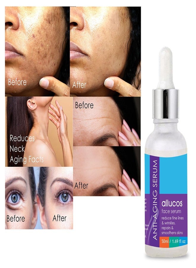 ALLUCOS Anti-Aging Serum - Anti Wrinkles, Fine Lines & Dark Spots - Hydrating & Firming Face Serum for Youthful Skin | Men and Women | Sulphate & Paraben-free | - 50ml - Image 2