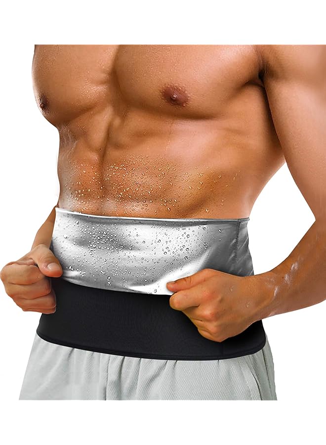 S-TOP Waist Trimmer for Men Weight Loss,Stomach Trainer Sweat Workout Shaper,Neoprene-Free Slimming Sauna Belt - Image 1