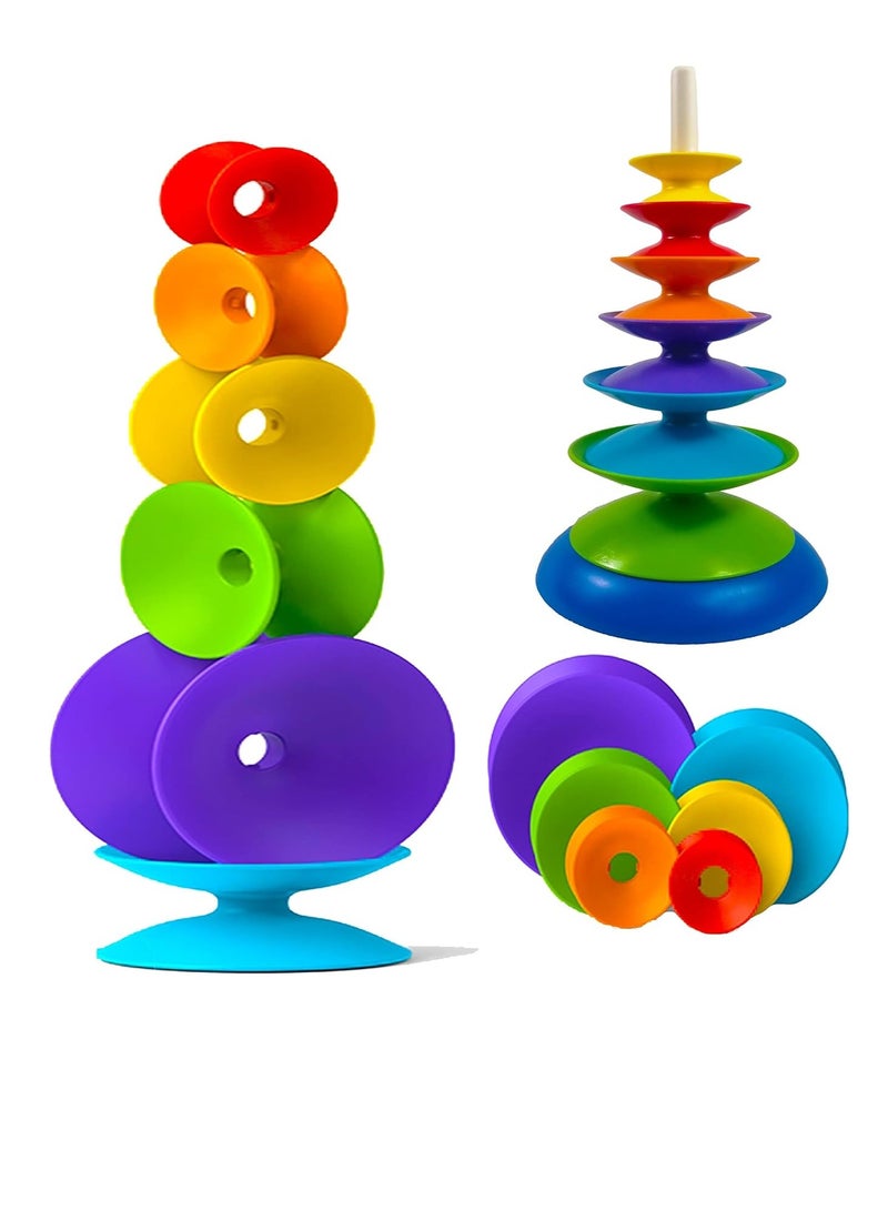 كاست ويف Spinning Wheel Toy - Kids Stackable Spinning Toy for Kids, Spinning Toy, Stacking Toy for Babies and Toddlers, Brain Early Learning Toys, Interactive Learning Stacking Toys - Image 1