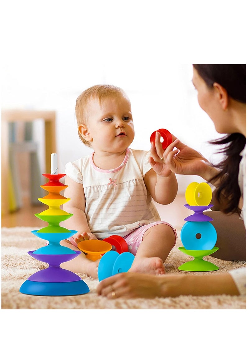 كاست ويف Spinning Wheel Toy - Kids Stackable Spinning Toy for Kids, Spinning Toy, Stacking Toy for Babies and Toddlers, Brain Early Learning Toys, Interactive Learning Stacking Toys - Image 2