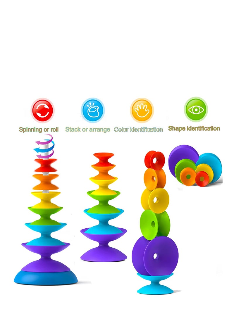 كاست ويف Spinning Wheel Toy - Kids Stackable Spinning Toy for Kids, Spinning Toy, Stacking Toy for Babies and Toddlers, Brain Early Learning Toys, Interactive Learning Stacking Toys - Image 3