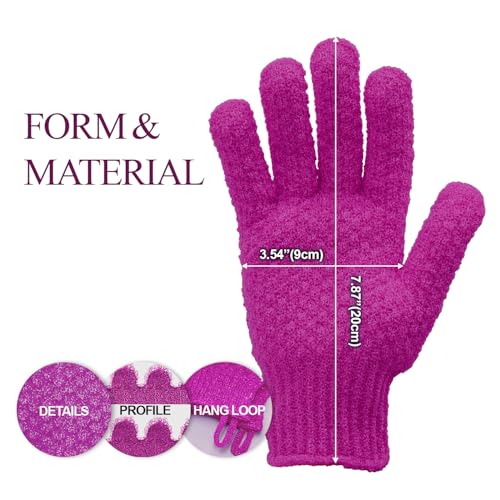 Evridwear Exfoliating Dual Texture Bath Gloves for Shower, Spa, Massage and Body Scrubs, Dead Skin Cell Remover, Gloves with Hanging Loop (1 Pair Innuendo Heavy Glove) - Image 2