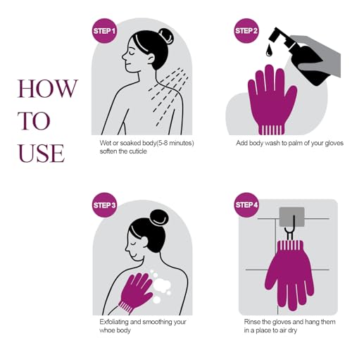 Evridwear Exfoliating Dual Texture Bath Gloves for Shower, Spa, Massage and Body Scrubs, Dead Skin Cell Remover, Gloves with Hanging Loop (1 Pair Innuendo Heavy Glove) - Image 3