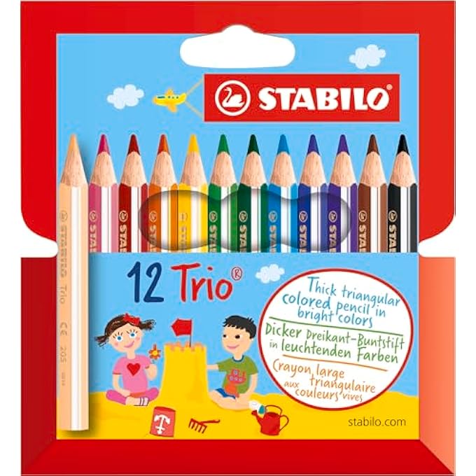 STABILO DREIKANT-BUNTSTIFT - TRIO DICK KURZ - 12ER PACK - MIT 12 VERSCHIEDENEN FARBEN - Image 1