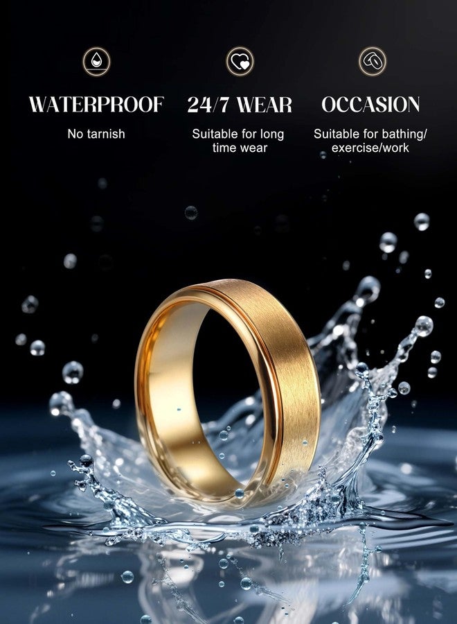 Jstyle Stainless Steel Rings for Men Women 8MM Wedding Band Rings Matte Surface - Beveled Polished Edge Mens Ring Comfort Fit Size 6-14, Metal, No Gemstone - Image 3