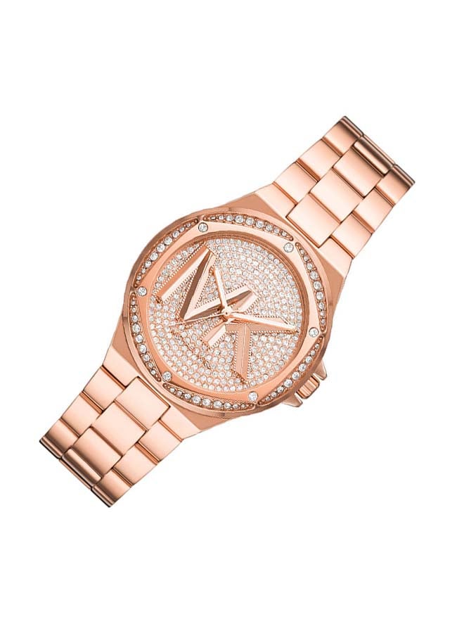 Michael Kors Women Lennox Three Hand Rose Gold Tone Stainless Steel Watch  MK7230 - Image 4