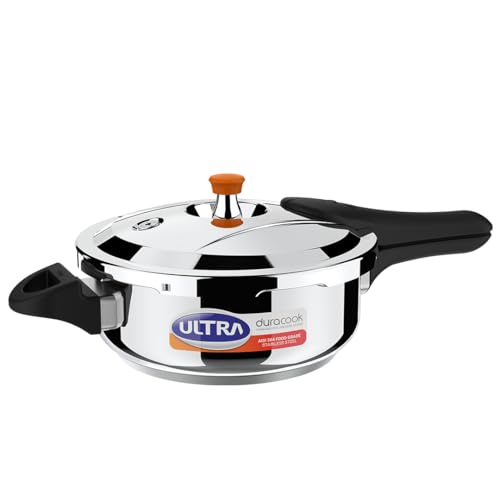 Ultra Duracook Pressure Cooker 3.5 Litre | AISI 304 Food Grade Stainless Steel Cooker with 10 Years Warranty | High-Impact Composite Base | Bakelite Handles | Spillage Control | Induction Compatible - Image 1