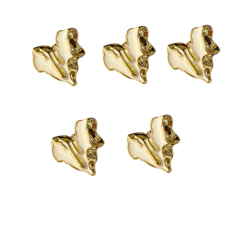 5-Pack 23mm Metal Drop Glaze Heart Buttons (suitable for coats, hair rings, bags, hats, home textiles, jewelry and sewing accessories) - Image 1