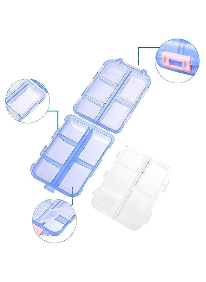 general Compact and Portable 10 Compartment Pill Box for On-The-Go Storage - Blue Pill Organizer for Purse - Image 5