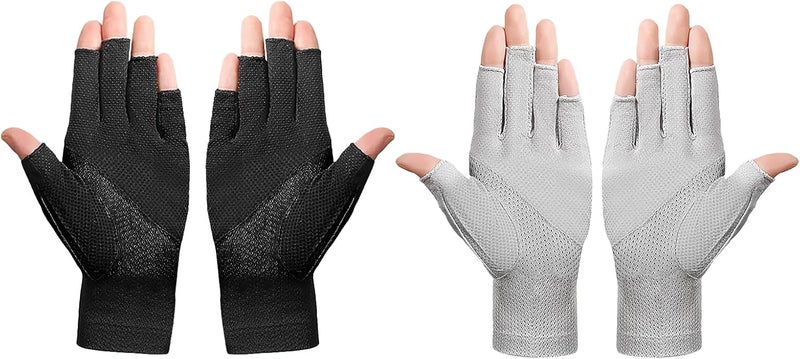 Ylucky Lightweight Summer Fingerless Gloves Men Women UV Sun Protection Driving Cotton Gloves Nonslip Touchscreen Gloves - Image 1