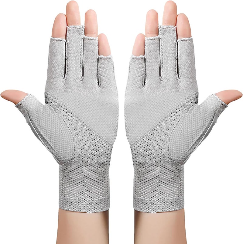 Ylucky Lightweight Summer Fingerless Gloves Men Women UV Sun Protection Driving Cotton Gloves Nonslip Touchscreen Gloves - Image 5