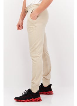 CROSSHATCH Men Regular Fit Embroidered Logo Jogger Pants, Beige  - Image 3