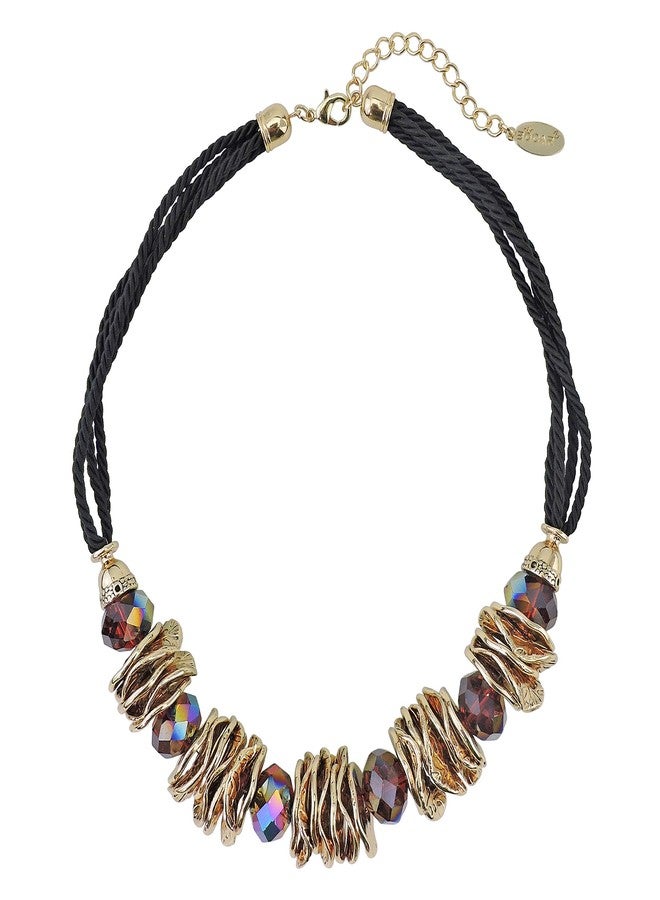 بوكار قلادة بوكار المصنوعة يدويًا بتصميم سميك وجذاب، قلادة تشوكر للنساء (NK-10072-ذهبي) - Image 1