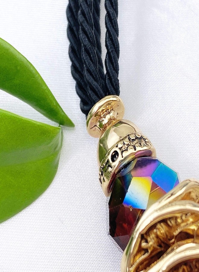 بوكار قلادة بوكار المصنوعة يدويًا بتصميم سميك وجذاب، قلادة تشوكر للنساء (NK-10072-ذهبي) - Image 4