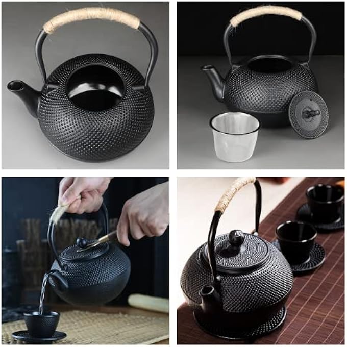 Beauenty Cast Iron Teapot40Oz1200Ml Japanese Tetsubin Tea Kettle With Stainless Steel Tea Strainer And A Fully Enameled InteriorTeapot With Infuser For Loose TeaStovetop Safe Cast Iron Tea Kettle - Image 5