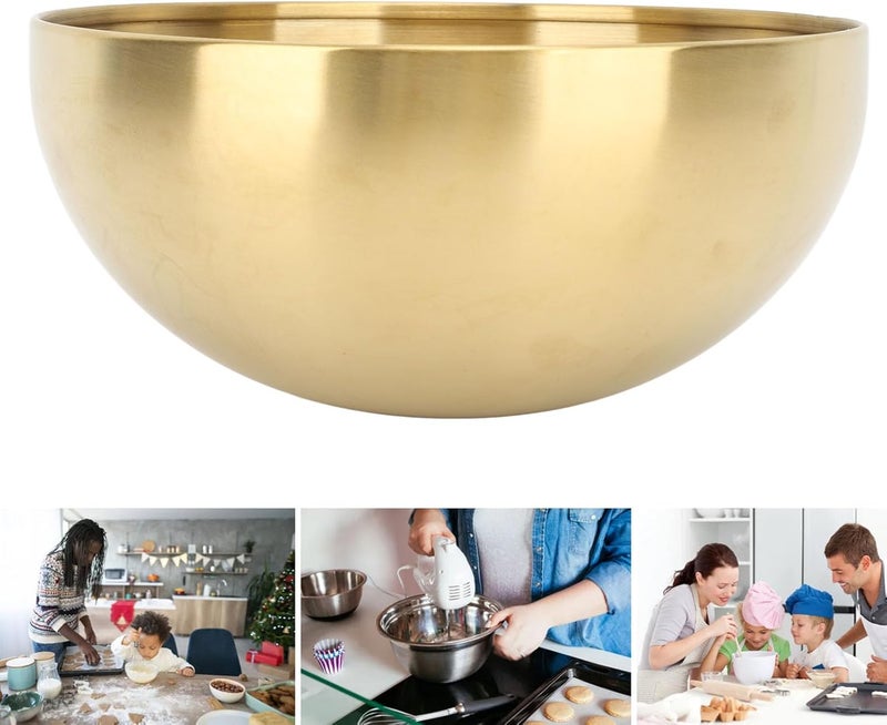 klarako Stainless Steel Salad Bowl Perfect for Mixing Cold Noodles Eggs Korean Round Double Walled 20Cm Ideal Serve Bake Circular Soup Salad Unrivalled for Baked Soups Circle Mixing - Image 3