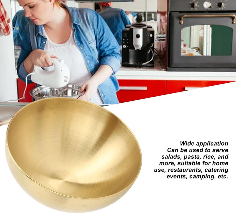 klarako Stainless Steel Salad Bowl Perfect for Mixing Cold Noodles Eggs Korean Round Double Walled 20Cm Ideal Serve Bake Circular Soup Salad Unrivalled for Baked Soups Circle Mixing - Image 5