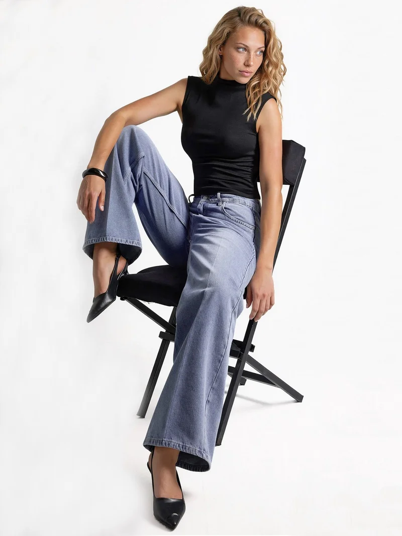 HICCUP Modal Touch Half Turtleneck Crop Top