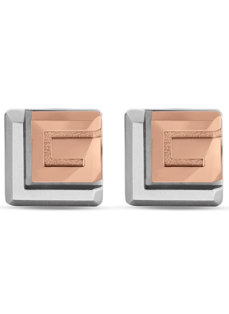 غاي لاروش Guy Laroche Alex Two Tone Silver and Rosegold Cufflinks for Men