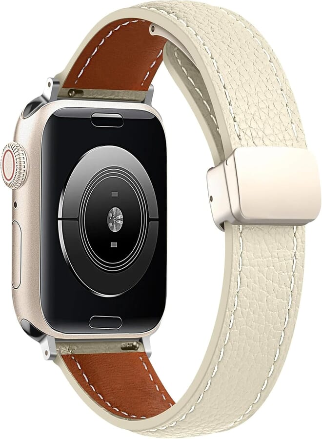 Next Store Magnetic Durable Leather Watch Band Compatible with iWatch Ultra/Ultra 2 Series 1/2/3/4/5/6/7/8/9/se, Compatible with iWatch 42mm 44mm 45mm 49mm