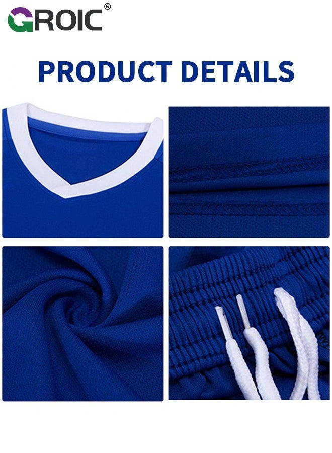 GROIC Football Jersey Soccer Jerseys for Men/Women/Youth, Mesh Athletic Shirts, Personalize Fan Short and Socks Set, Suits,Soccer Socks,Football 175-180 CM - Image 4