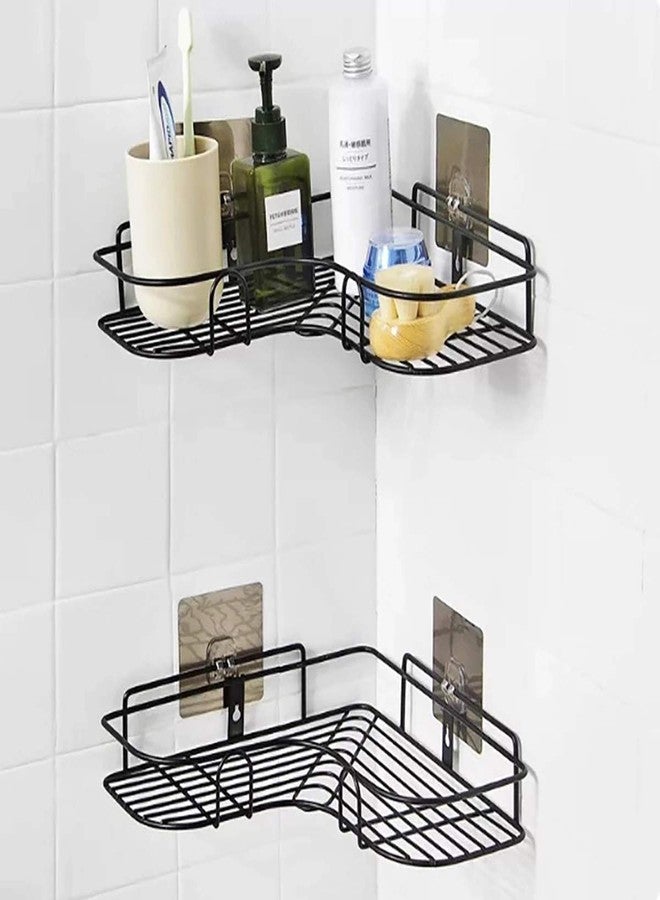 SKYVILLA Stainless Steel Bathroom Shelf for Wall Without Drilling, Heavy Duty Washroom Rack & Organizer Stand, Wall Mounted Shelf for Shampoo, Soap, Toiletries (Set of 1) - Image 1