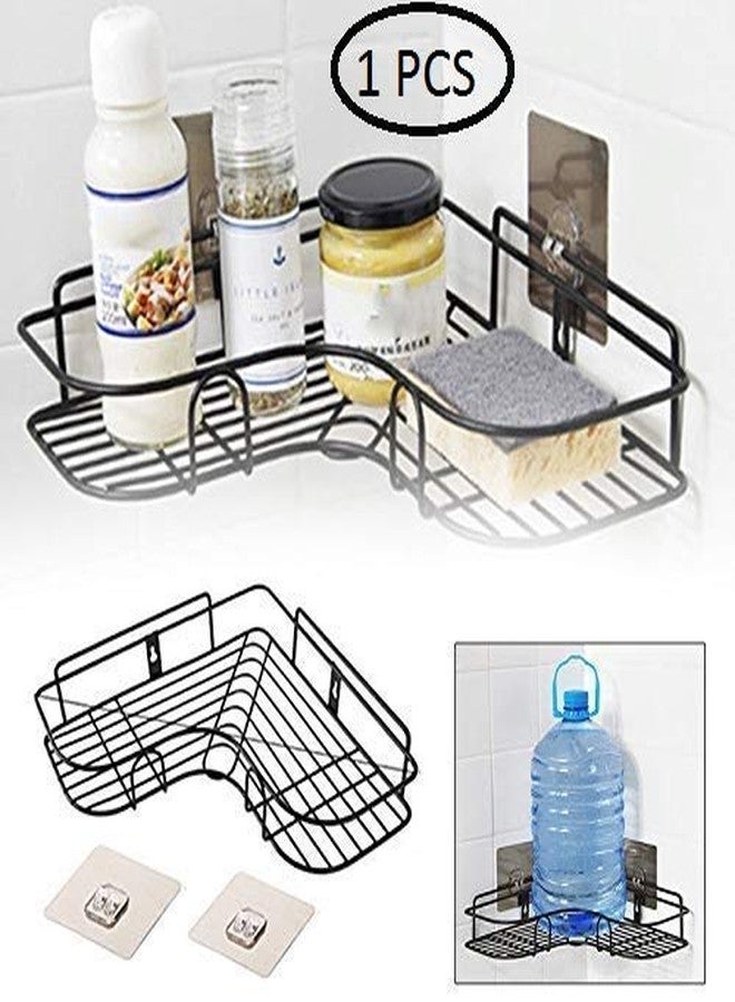 SKYVILLA Stainless Steel Bathroom Shelf for Wall Without Drilling, Heavy Duty Washroom Rack & Organizer Stand, Wall Mounted Shelf for Shampoo, Soap, Toiletries (Set of 1) - Image 4