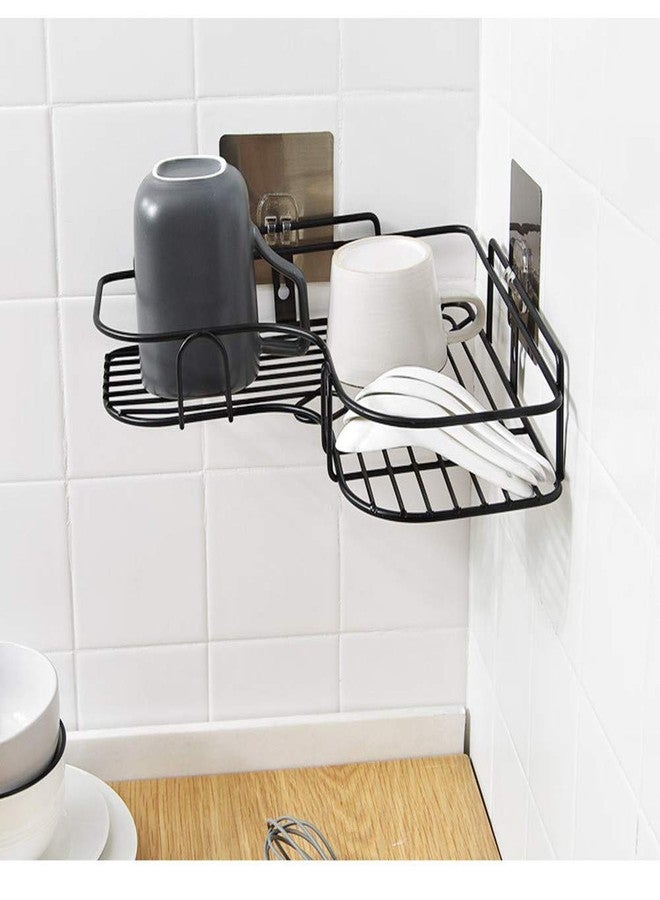 SKYVILLA Stainless Steel Bathroom Shelf for Wall Without Drilling, Heavy Duty Washroom Rack & Organizer Stand, Wall Mounted Shelf for Shampoo, Soap, Toiletries (Set of 1) - Image 2