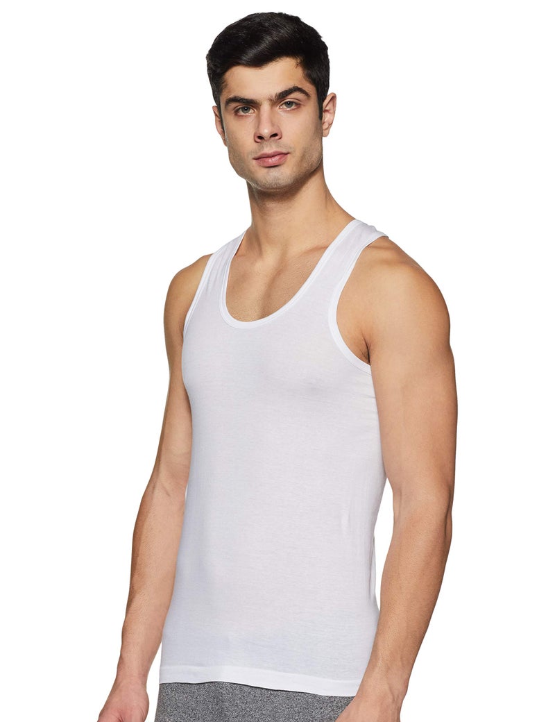 Rupa Jon Men's Plain Vest (Pack of 10) (RJNJNVSNRNFD02095_White_95 cm) - Image 2