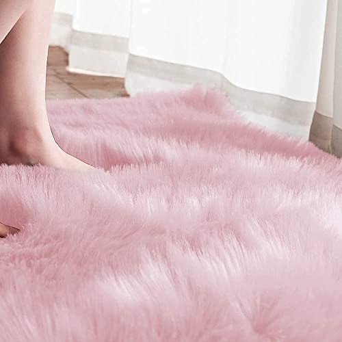 Maple's Maples 1 PC Fluffy Fuzzy Faux Sheepskin Wool Fur Car Seat Cover for Auto SUV Trucks Universal Fit, Soft Plush Synthetic Wool Buck Fur Car Seat Cushions (Pink) - Image 4