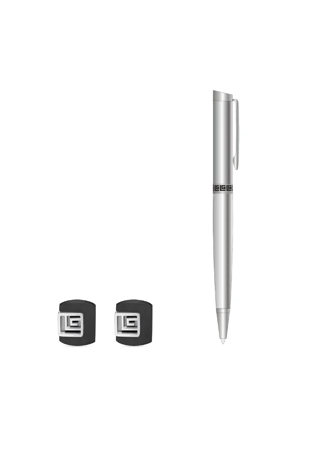 Guy Laroche Pen & Cufflinks Set Box Black Pen with Elegant Cufflinks for Men