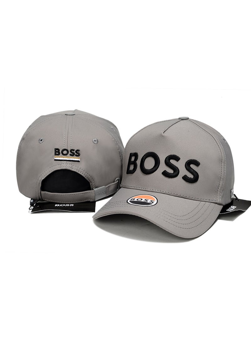BOSS Hugo Boss Embroidered Logo Adjustable Gray Baseball Cap